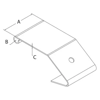 Crochet de fixation bouclé sûr boite à ressort pour rideaux métalliques (enroulement intérieur)